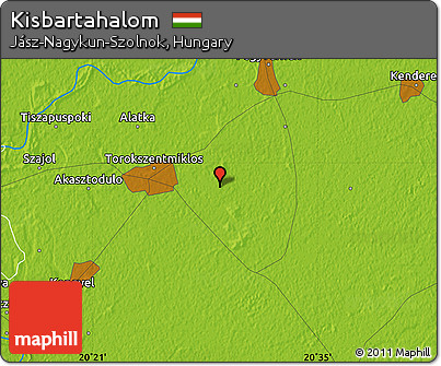 Physical Map of Kisbartahalom