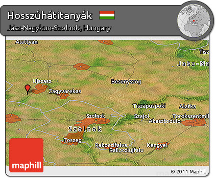 Satellite Panoramic Map of Hosszúhátitanyák