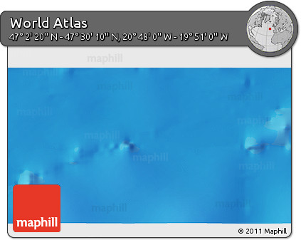 Physical 3D Map of the Area around 47° 16' 15" N, 20° 19' 30" W