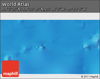 Physical 3D Map of the Area around 47° 16' 15" N, 20° 19' 30" W