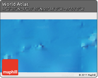 Physical 3D Map of the Area around 47° 16' 15" N, 20° 19' 30" W
