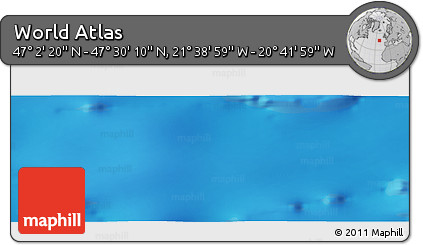 Shaded Relief Panoramic Map of the Area around 47° 16' 15" N, 21° 10' 29" W
