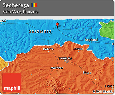 Political 3D Map of Sechereşa