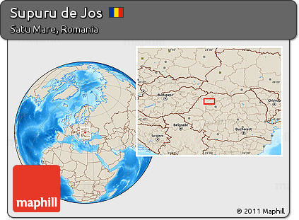 Shaded Relief Location Map of Supuru De Jos