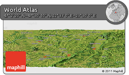 Satellite Panoramic Map of the Area around 47° 16' 15" N, 23° 1' 29" E