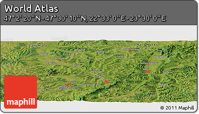 Satellite Panoramic Map of the Area around 47° 16' 15" N, 23° 1' 29" E
