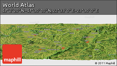 Satellite Panoramic Map of the Area around 47° 16' 15" N, 23° 1' 29" E