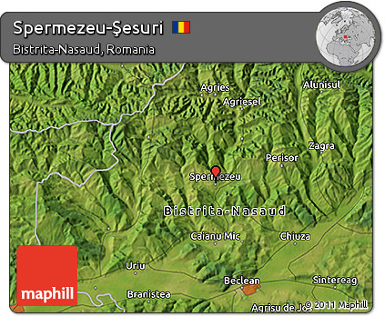 Satellite 3D Map of Spermezeu-Şesuri
