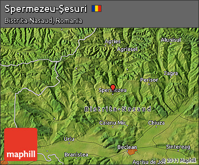 Satellite 3D Map of Spermezeu-Şesuri
