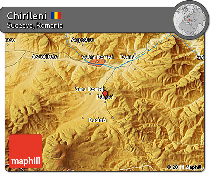 Physical 3D Map of Chirileni
