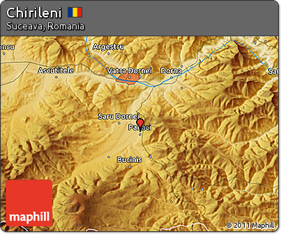 Physical 3D Map of Chirileni