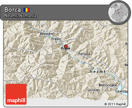 Shaded Relief 3D Map of Borca
