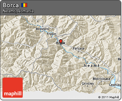 Shaded Relief 3D Map of Borca