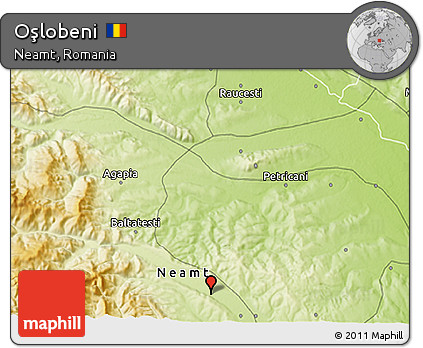 Physical 3D Map of Oşlobeni