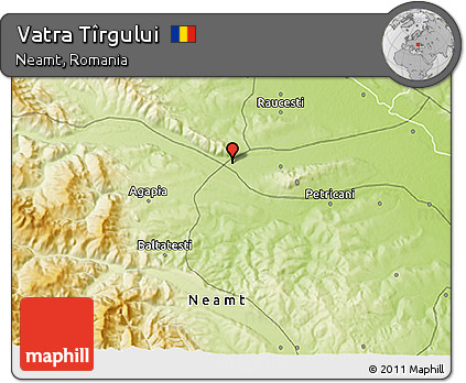 Physical 3D Map of Vatra Tîrgului