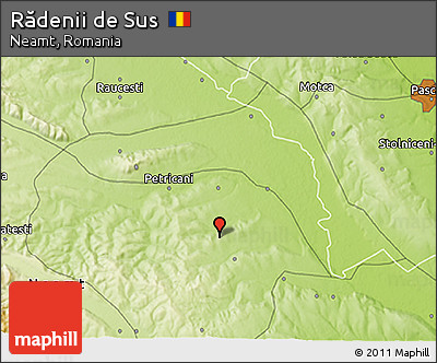 Physical 3D Map of Rădenii De Sus