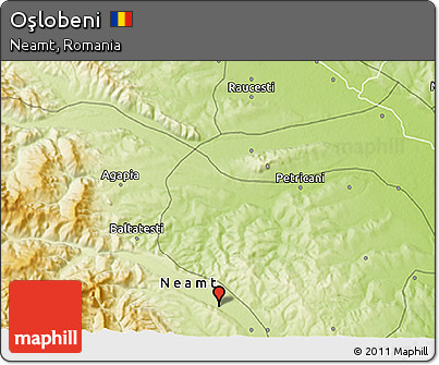 Physical 3D Map of Oşlobeni