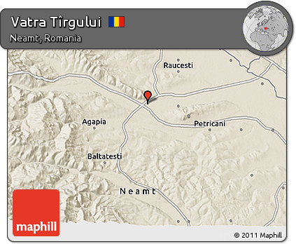 Shaded Relief 3D Map of Vatra Tîrgului