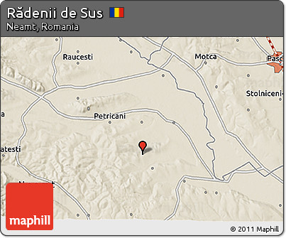 Shaded Relief 3D Map of Rădenii De Sus