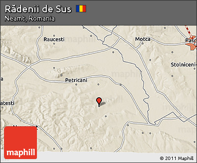 Shaded Relief 3D Map of Rădenii De Sus