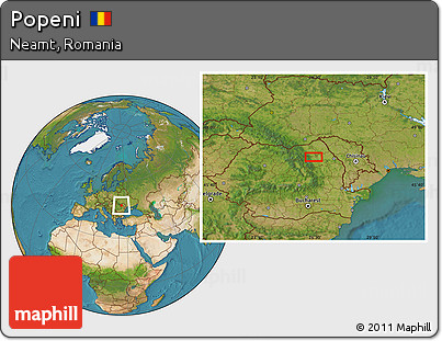 Satellite Location Map of Popeni