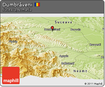 Physical Panoramic Map of Dumbrăveni