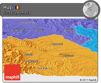 Political Panoramic Map of Huşi