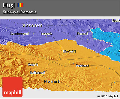 Political Panoramic Map of Huşi