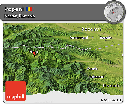 Satellite Panoramic Map of Popeni