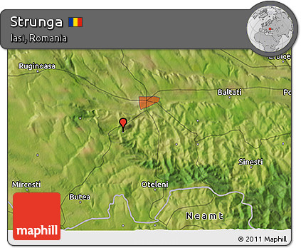 Satellite 3D Map of Strunga