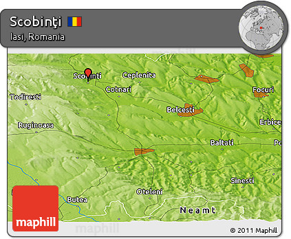 Physical Panoramic Map of Scobinţi