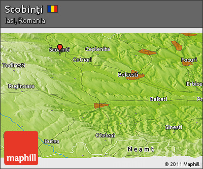Physical Panoramic Map of Scobinţi