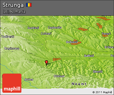 Physical Panoramic Map of Strunga