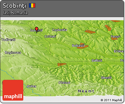 Physical Panoramic Map of Scobinţi
