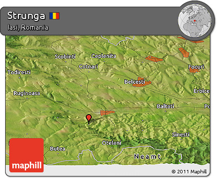 Satellite Panoramic Map of Strunga