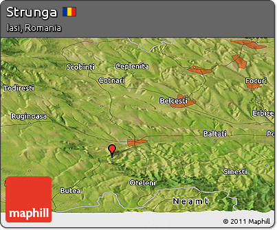 Satellite Panoramic Map of Strunga