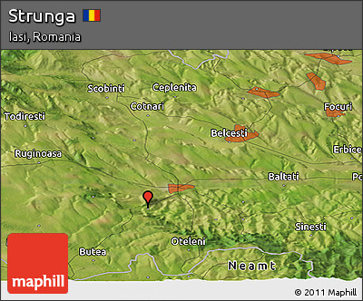Satellite Panoramic Map of Strunga