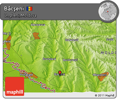 Physical 3D Map of Băcşeni