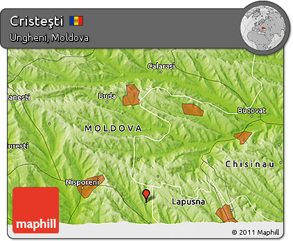 Physical 3D Map of Cristeşti