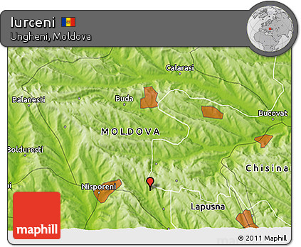 Physical 3D Map of Iurceni