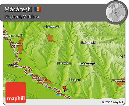 Physical 3D Map of Măcăreşti