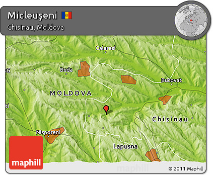 Physical 3D Map of Micleuşeni