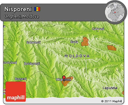 Physical 3D Map of Nisporeni