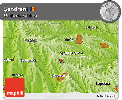 Physical 3D Map of Şendreni