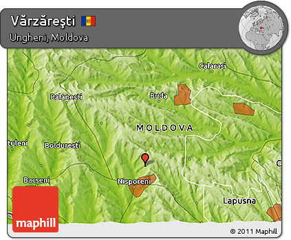 Physical 3D Map of Vărzăreşti