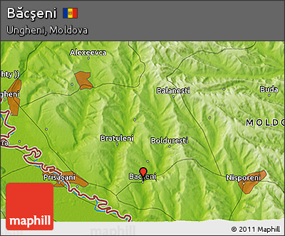 Physical 3D Map of Băcşeni