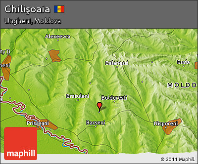 Physical 3D Map of Chilişoaia