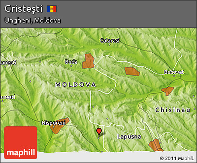 Physical 3D Map of Cristeşti