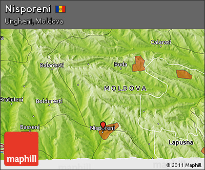 Physical 3D Map of Nisporeni