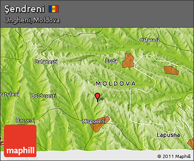 Physical 3D Map of Şendreni
